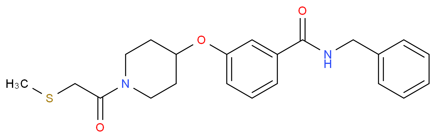 N-benzyl-3-({1-[(methylthio)acetyl]-4-piperidinyl}oxy)benzamide_分子结构_CAS_)
