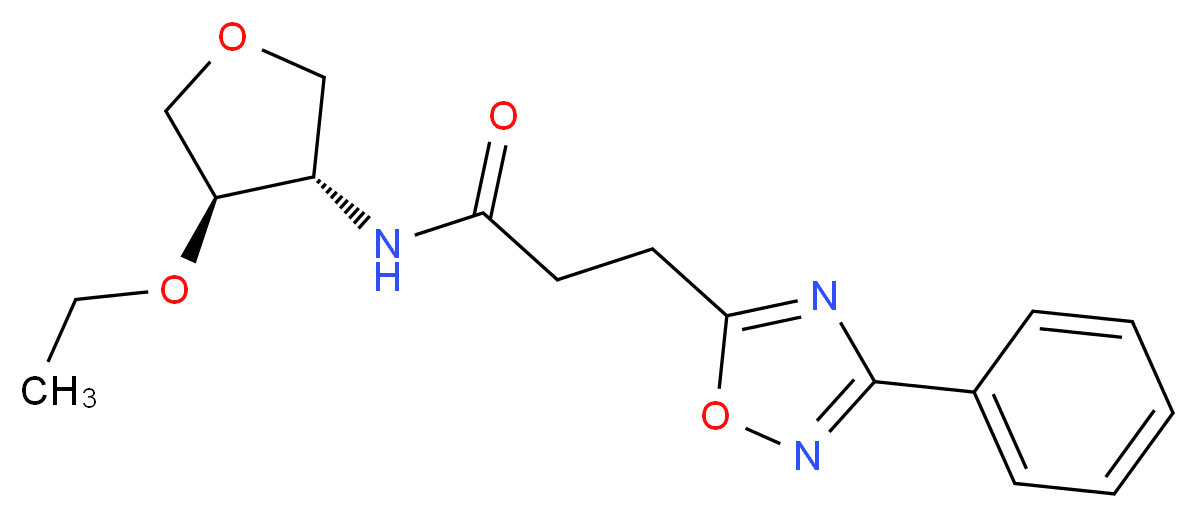N-[(3S*,4R*)-4-ethoxytetrahydro-3-furanyl]-3-(3-phenyl-1,2,4-oxadiazol-5-yl)propanamide_分子结构_CAS_)