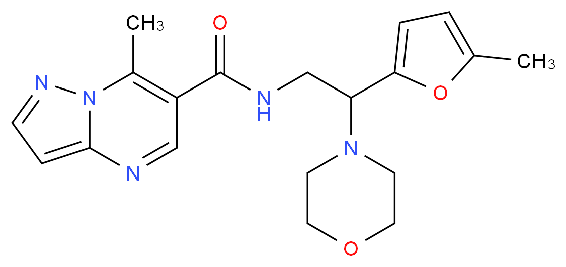 7-methyl-N-[2-(5-methyl-2-furyl)-2-morpholin-4-ylethyl]pyrazolo[1,5-a]pyrimidine-6-carboxamide_分子结构_CAS_)