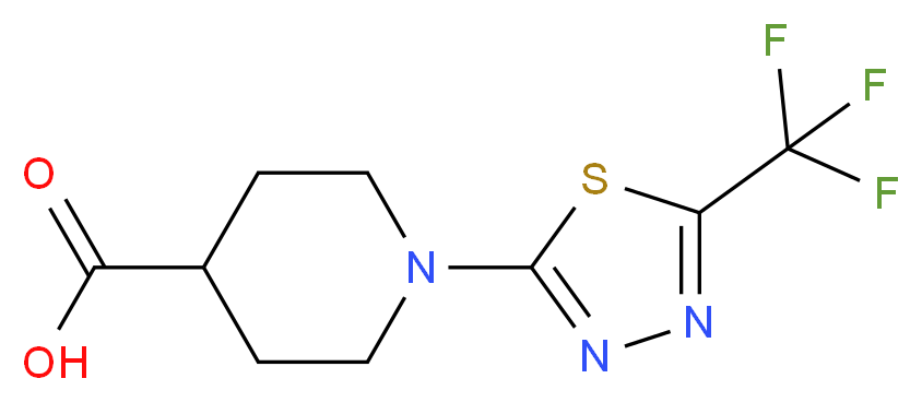 1-[5-(Trifluoromethyl)-1,3,4-thiadiazol-2-yl]piperidine-4-carboxylic acid_分子结构_CAS_)