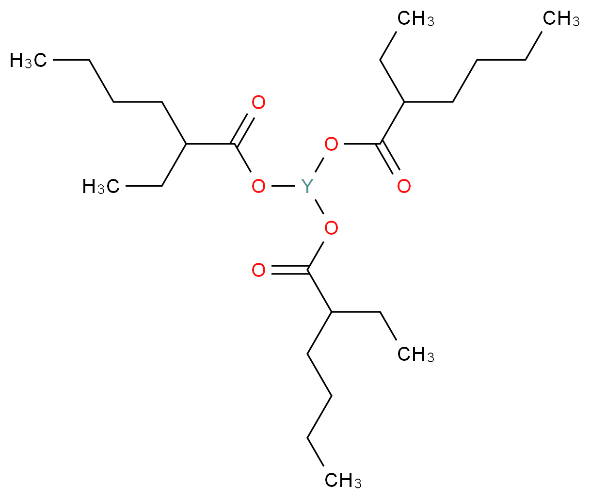 bis[(2-ethylhexanoyl)oxy]yttrio 2-ethylhexanoate_分子结构_CAS_114012-65-6