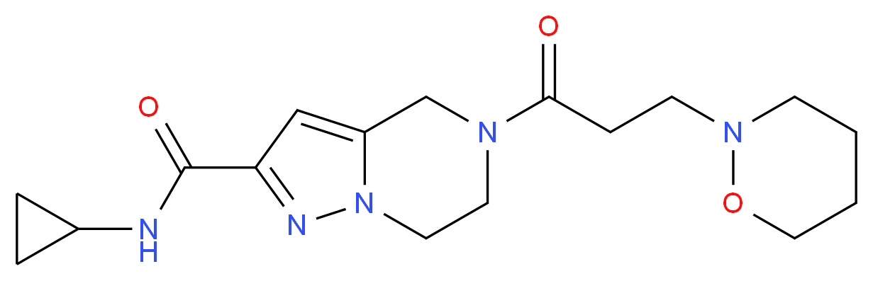 N-cyclopropyl-5-[3-(1,2-oxazinan-2-yl)propanoyl]-4,5,6,7-tetrahydropyrazolo[1,5-a]pyrazine-2-carboxamide_分子结构_CAS_)