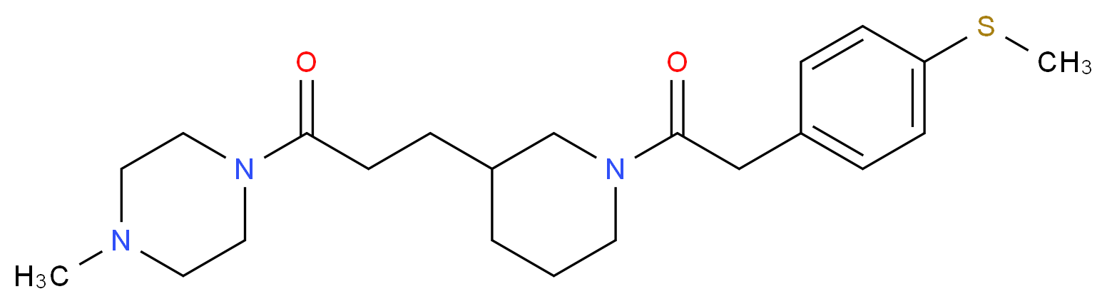 1-methyl-4-[3-(1-{[4-(methylthio)phenyl]acetyl}-3-piperidinyl)propanoyl]piperazine_分子结构_CAS_)