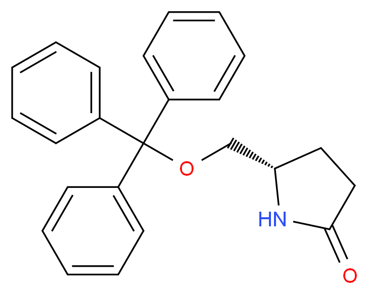 (S)-(+)-5-(三苯甲基氧代甲基)-2-吡咯烷酮_分子结构_CAS_105526-85-0)