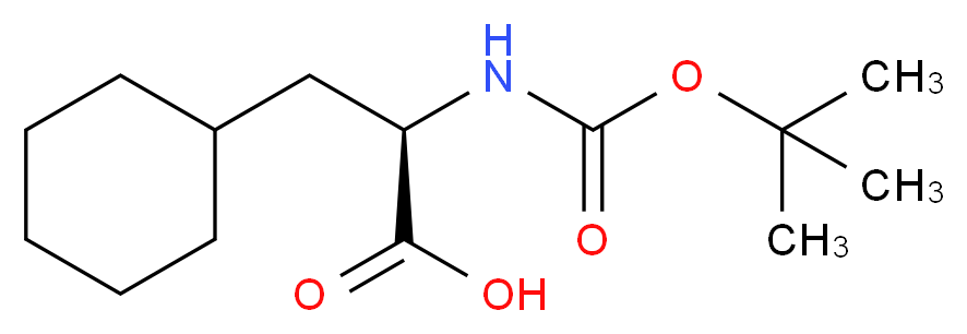 (2R)-2-{[(tert-butoxy)carbonyl]amino}-3-cyclohexylpropanoic acid_分子结构_CAS_127095-92-5