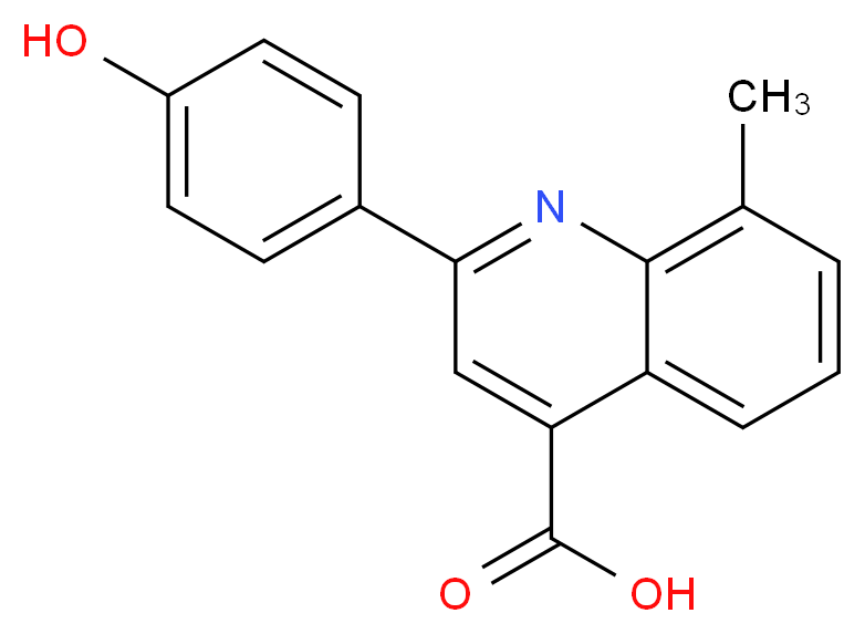 2-(4-Hydroxyphenyl)-8-methylquinoline-4-carboxylic acid_分子结构_CAS_669726-20-9)