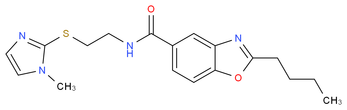 2-butyl-N-{2-[(1-methyl-1H-imidazol-2-yl)thio]ethyl}-1,3-benzoxazole-5-carboxamide_分子结构_CAS_)