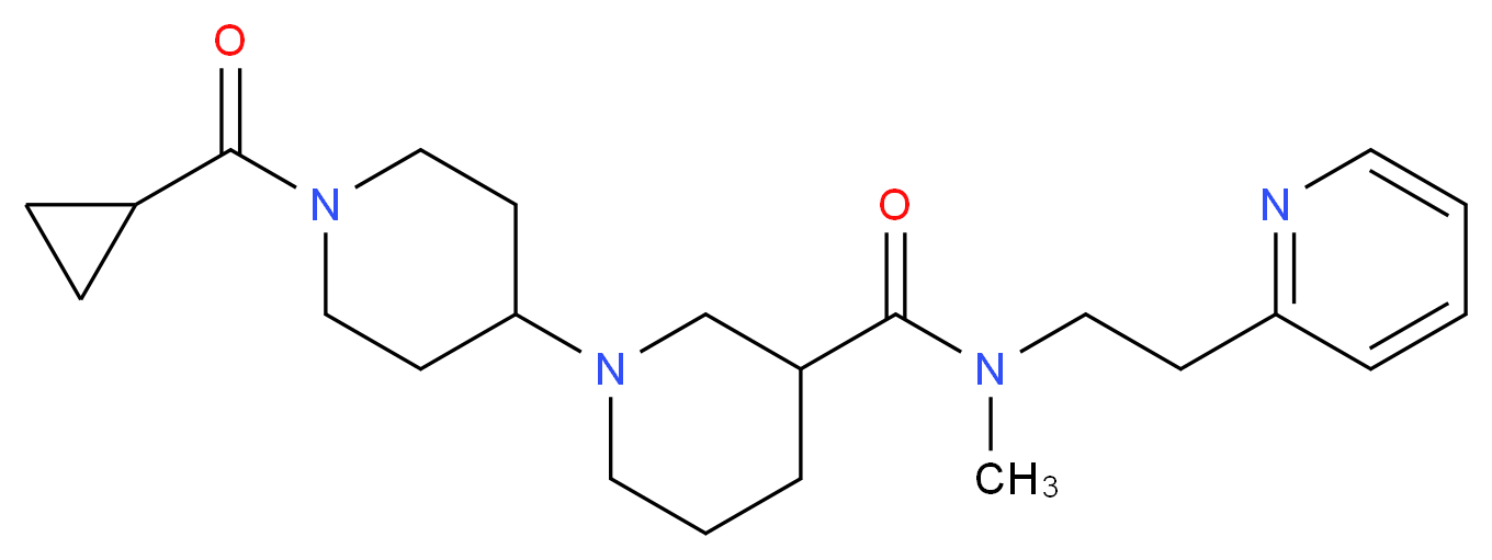 1'-(cyclopropylcarbonyl)-N-methyl-N-(2-pyridin-2-ylethyl)-1,4'-bipiperidine-3-carboxamide_分子结构_CAS_)
