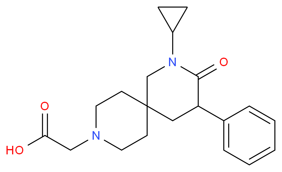 (2-cyclopropyl-3-oxo-4-phenyl-2,9-diazaspiro[5.5]undec-9-yl)acetic acid_分子结构_CAS_)