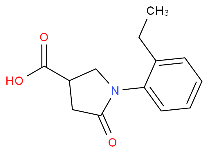 1-(2-ethylphenyl)-5-oxopyrrolidine-3-carboxylic acid_分子结构_CAS_63675-17-2