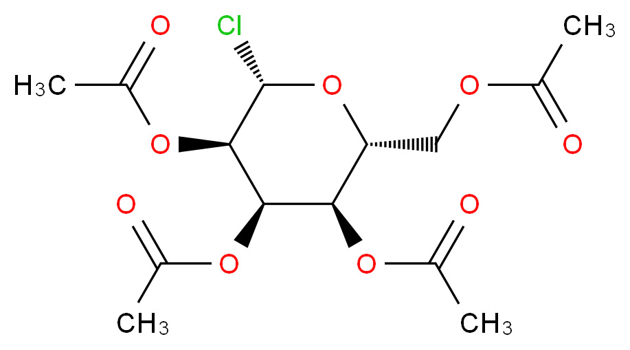 [(2R,3R,4R,5R,6S)-3,4,5-tris(acetyloxy)-6-chlorooxan-2-yl]methyl acetate_分子结构_CAS_14257-40-0