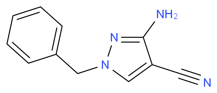 3-amino-1-benzyl-1H-pyrazole-4-carbonitrile_分子结构_CAS_122800-01-5