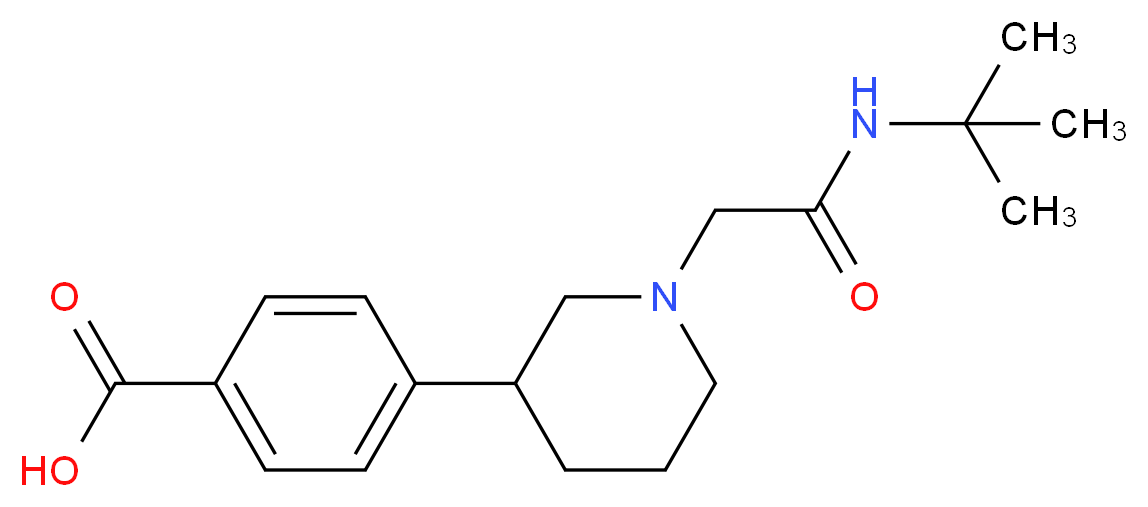4-{1-[2-(tert-butylamino)-2-oxoethyl]piperidin-3-yl}benzoic acid_分子结构_CAS_)