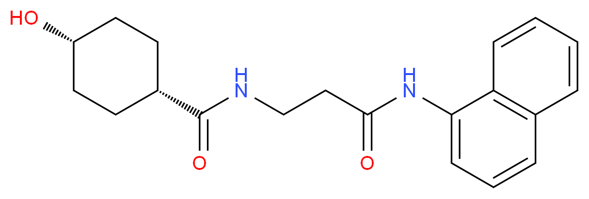 cis-4-hydroxy-N-[3-(1-naphthylamino)-3-oxopropyl]cyclohexanecarboxamide (non-preferred name)_分子结构_CAS_)