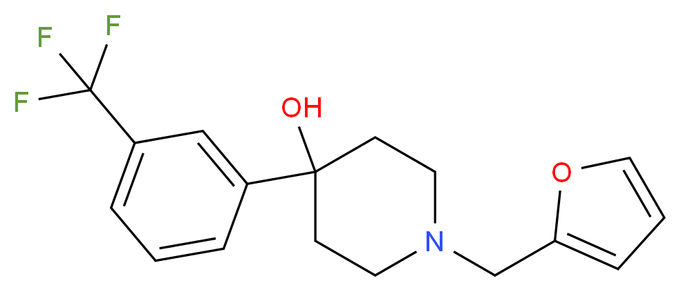 1-(2-furylmethyl)-4-[3-(trifluoromethyl)phenyl]-4-piperidinol_分子结构_CAS_)
