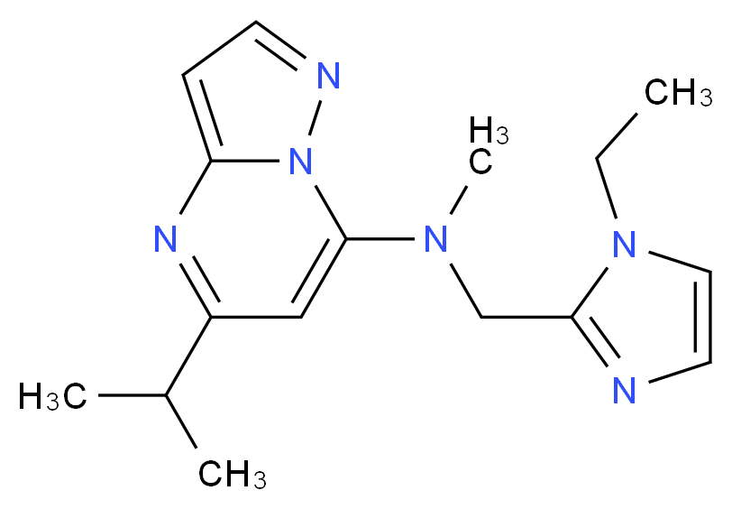 N-[(1-ethyl-1H-imidazol-2-yl)methyl]-5-isopropyl-N-methylpyrazolo[1,5-a]pyrimidin-7-amine_分子结构_CAS_)