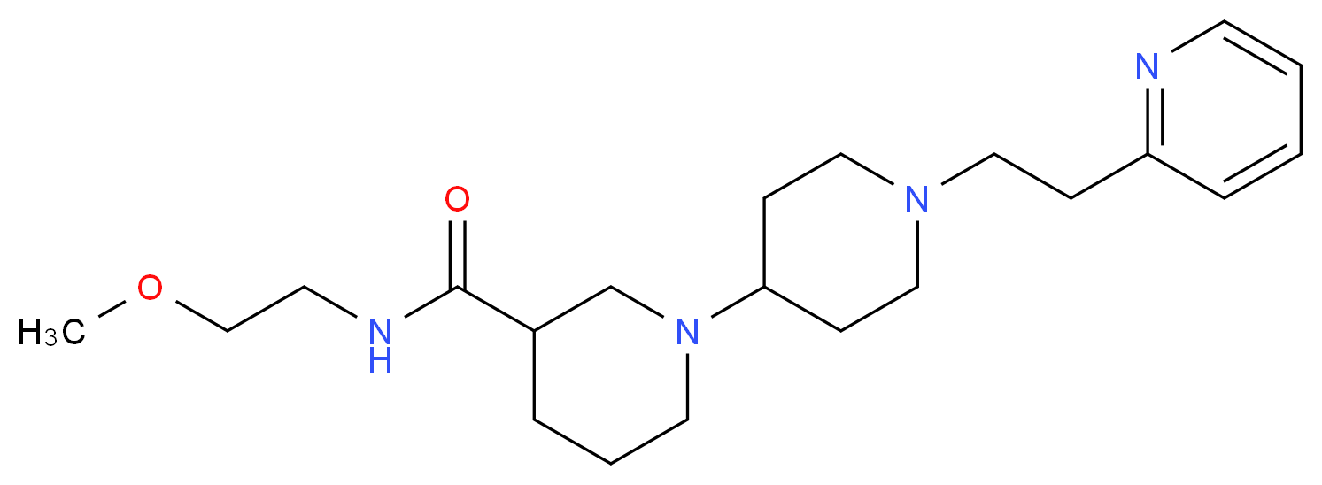 N-(2-methoxyethyl)-1'-(2-pyridin-2-ylethyl)-1,4'-bipiperidine-3-carboxamide_分子结构_CAS_)