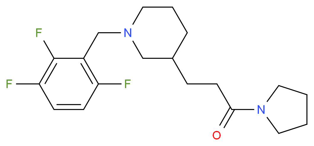 3-[3-oxo-3-(1-pyrrolidinyl)propyl]-1-(2,3,6-trifluorobenzyl)piperidine_分子结构_CAS_)