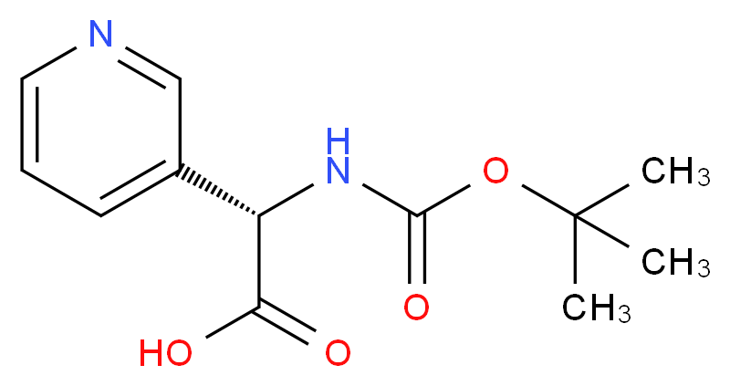 (2S)-2-[(TERT-BUTOXY)CARBONYLAMINO]-2-(3-PYRIDYL)ACETIC ACID_分子结构_CAS_300372-37-6)