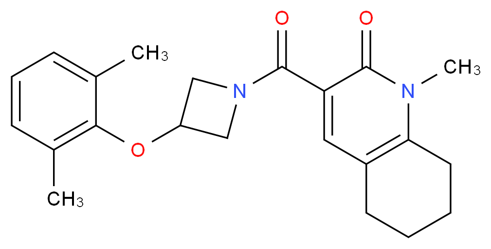 3-{[3-(2,6-dimethylphenoxy)-1-azetidinyl]carbonyl}-1-methyl-5,6,7,8-tetrahydro-2(1H)-quinolinone_分子结构_CAS_)