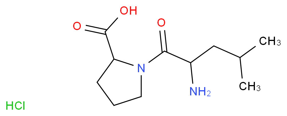 1-(2-amino-4-methylpentanoyl)pyrrolidine-2-carboxylic acid hydrochloride_分子结构_CAS_87178-63-0