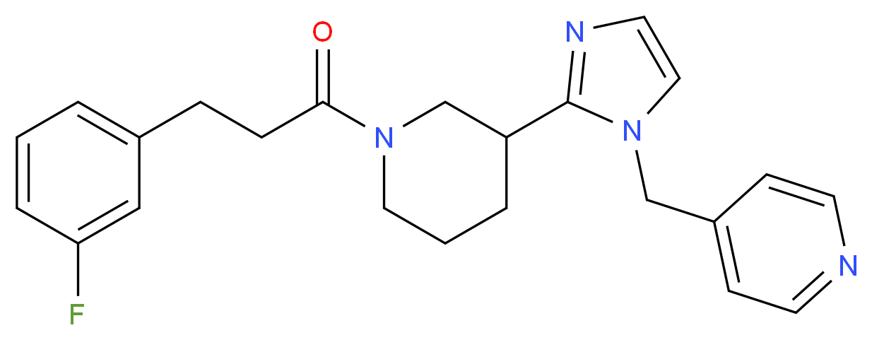 4-[(2-{1-[3-(3-fluorophenyl)propanoyl]-3-piperidinyl}-1H-imidazol-1-yl)methyl]pyridine_分子结构_CAS_)