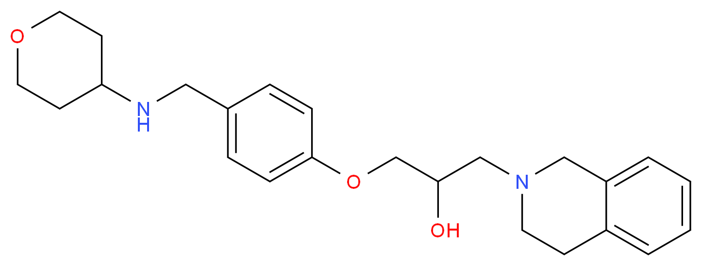 1-(3,4-dihydro-2(1H)-isoquinolinyl)-3-{4-[(tetrahydro-2H-pyran-4-ylamino)methyl]phenoxy}-2-propanol_分子结构_CAS_)