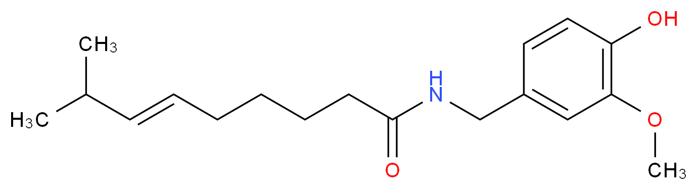 8-METHYL-N-VANILLYL-6-NONENAMIDE_分子结构_CAS_404-86-4)