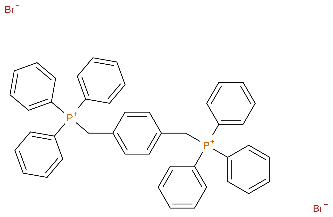 (1,4-Phenylenebis(methylene))bis(triphenylphosphonium) bromide_分子结构_CAS_40817-03-6)