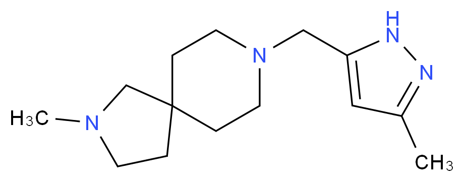 2-methyl-8-[(3-methyl-1H-pyrazol-5-yl)methyl]-2,8-diazaspiro[4.5]decane_分子结构_CAS_)