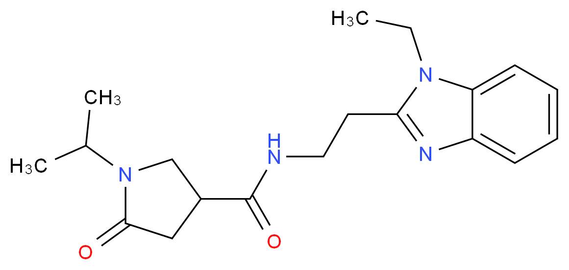 N-[2-(1-ethyl-1H-benzimidazol-2-yl)ethyl]-1-isopropyl-5-oxo-3-pyrrolidinecarboxamide_分子结构_CAS_)