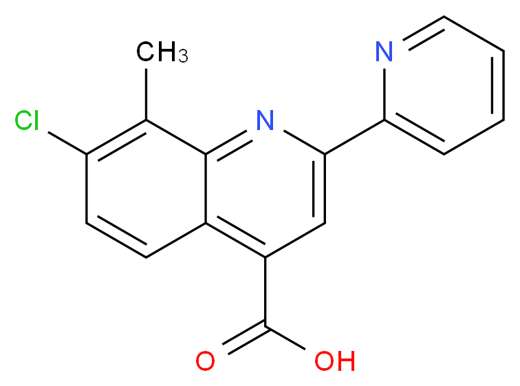 7-Chloro-8-methyl-2-pyridin-2-ylquinoline-4-carboxylic acid_分子结构_CAS_588696-82-6)