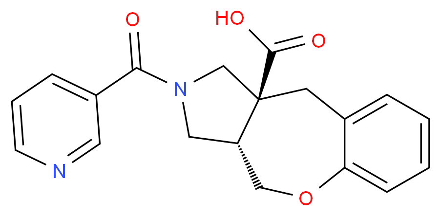 (3aS*,10aS*)-2-(pyridin-3-ylcarbonyl)-2,3,3a,4-tetrahydro-1H-[1]benzoxepino[3,4-c]pyrrole-10a(10H)-carboxylic acid_分子结构_CAS_)