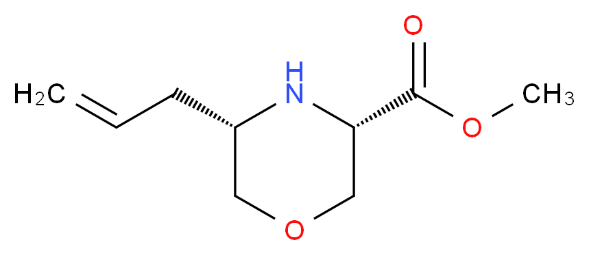methyl (3S,5S)-5-(prop-2-en-1-yl)morpholine-3-carboxylate_分子结构_CAS_635714-22-6