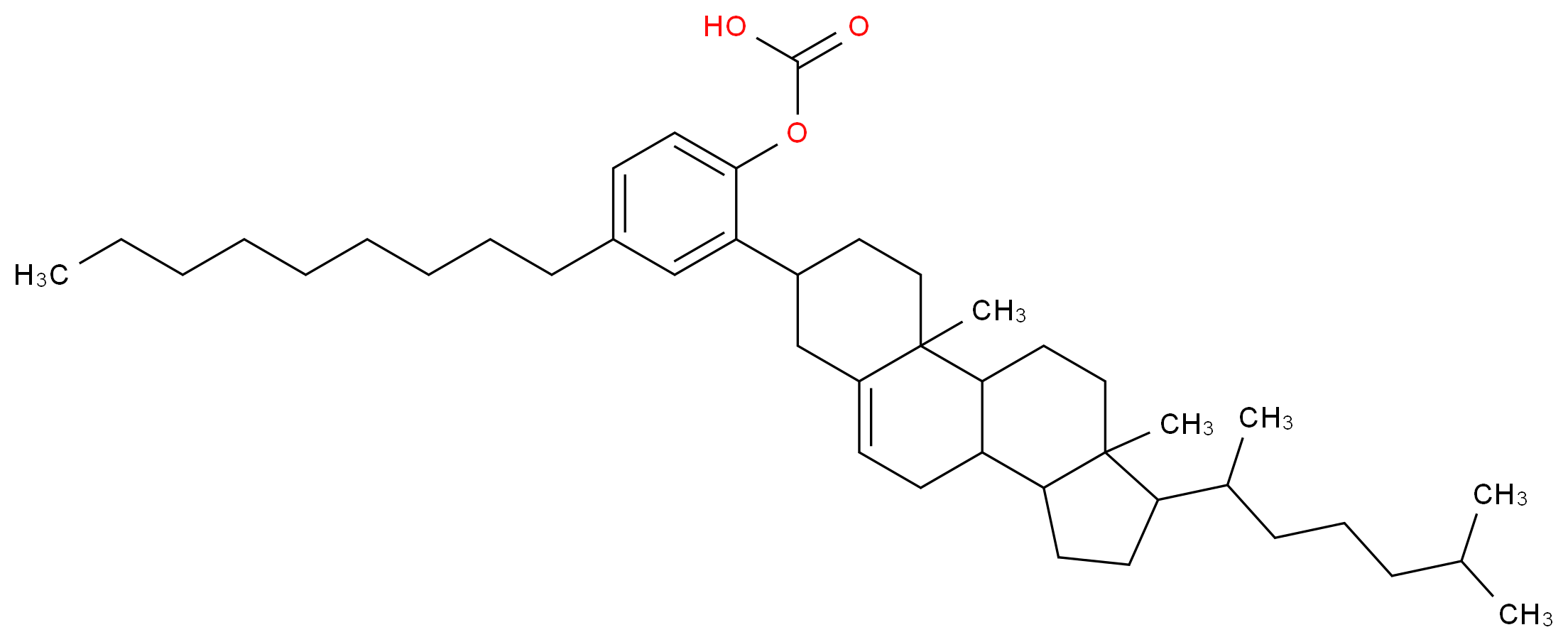 2-[2,15-dimethyl-14-(6-methylheptan-2-yl)tetracyclo[8.7.0.0^{2,7}.0^{11,15}]heptadec-7-en-5-yl]-4-nonylphenyl hydrogen carbonate_分子结构_CAS_60474-62-6