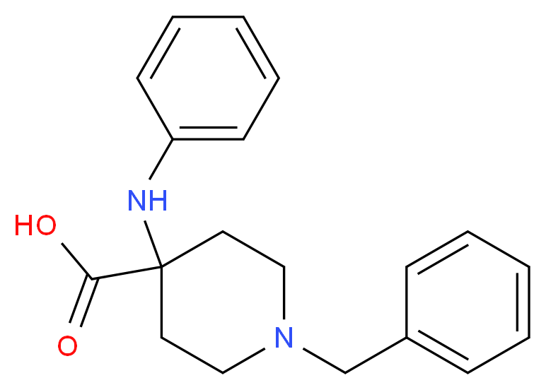 4-(Phenylamino]-1-benzyl-4-piperidinecarboxylic Acid_分子结构_CAS_85098-64-2)