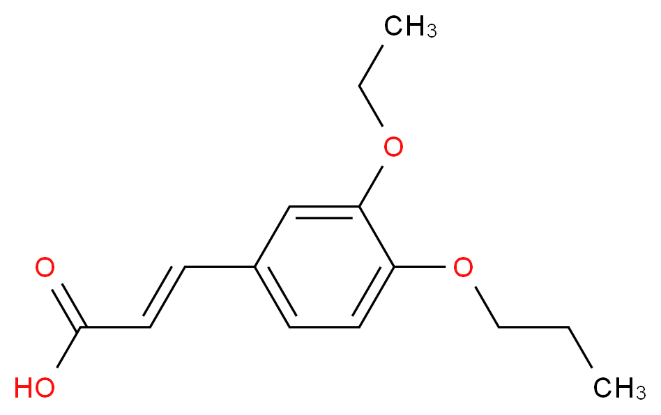 (2E)-3-(3-ethoxy-4-propoxyphenyl)prop-2-enoic acid_分子结构_CAS_92864-99-8