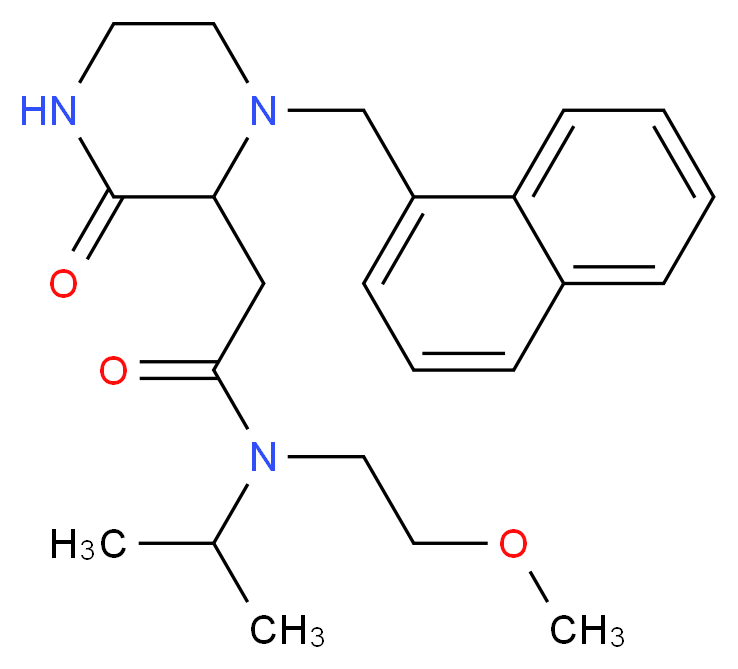 N-isopropyl-N-(2-methoxyethyl)-2-[1-(1-naphthylmethyl)-3-oxo-2-piperazinyl]acetamide_分子结构_CAS_)