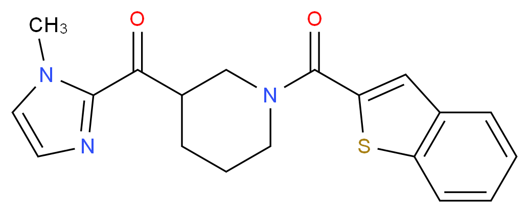 [1-(1-benzothien-2-ylcarbonyl)-3-piperidinyl](1-methyl-1H-imidazol-2-yl)methanone_分子结构_CAS_)