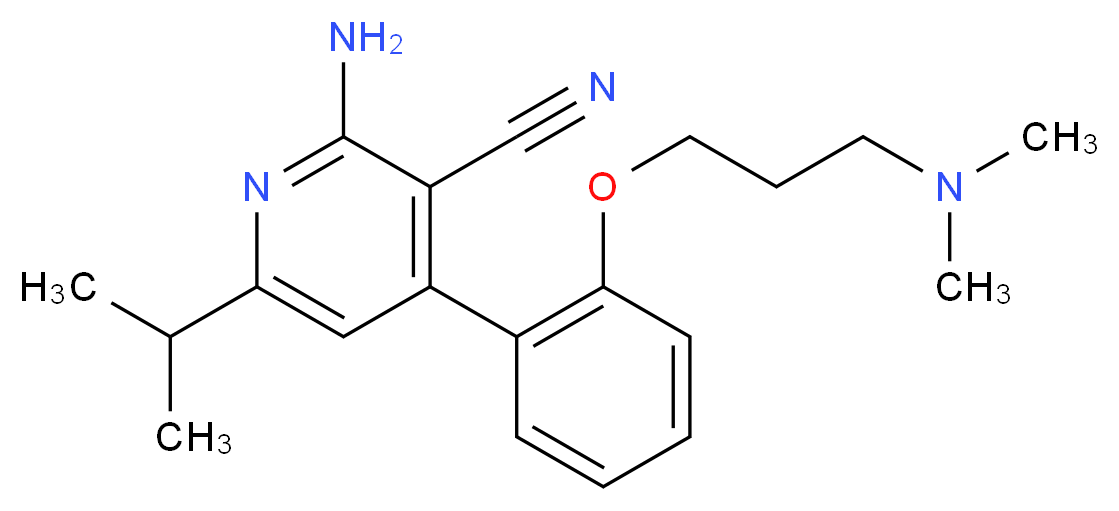 2-amino-4-{2-[3-(dimethylamino)propoxy]phenyl}-6-isopropylnicotinonitrile_分子结构_CAS_)