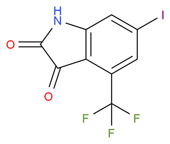 6-iodo-4-(trifluoromethyl)-2,3-dihydro-1H-indole-2,3-dione_分子结构_CAS_259667-71-5