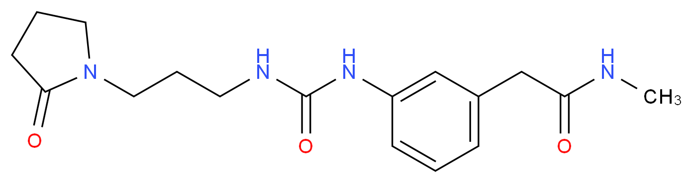 N-methyl-2-{3-[({[3-(2-oxopyrrolidin-1-yl)propyl]amino}carbonyl)amino]phenyl}acetamide_分子结构_CAS_)