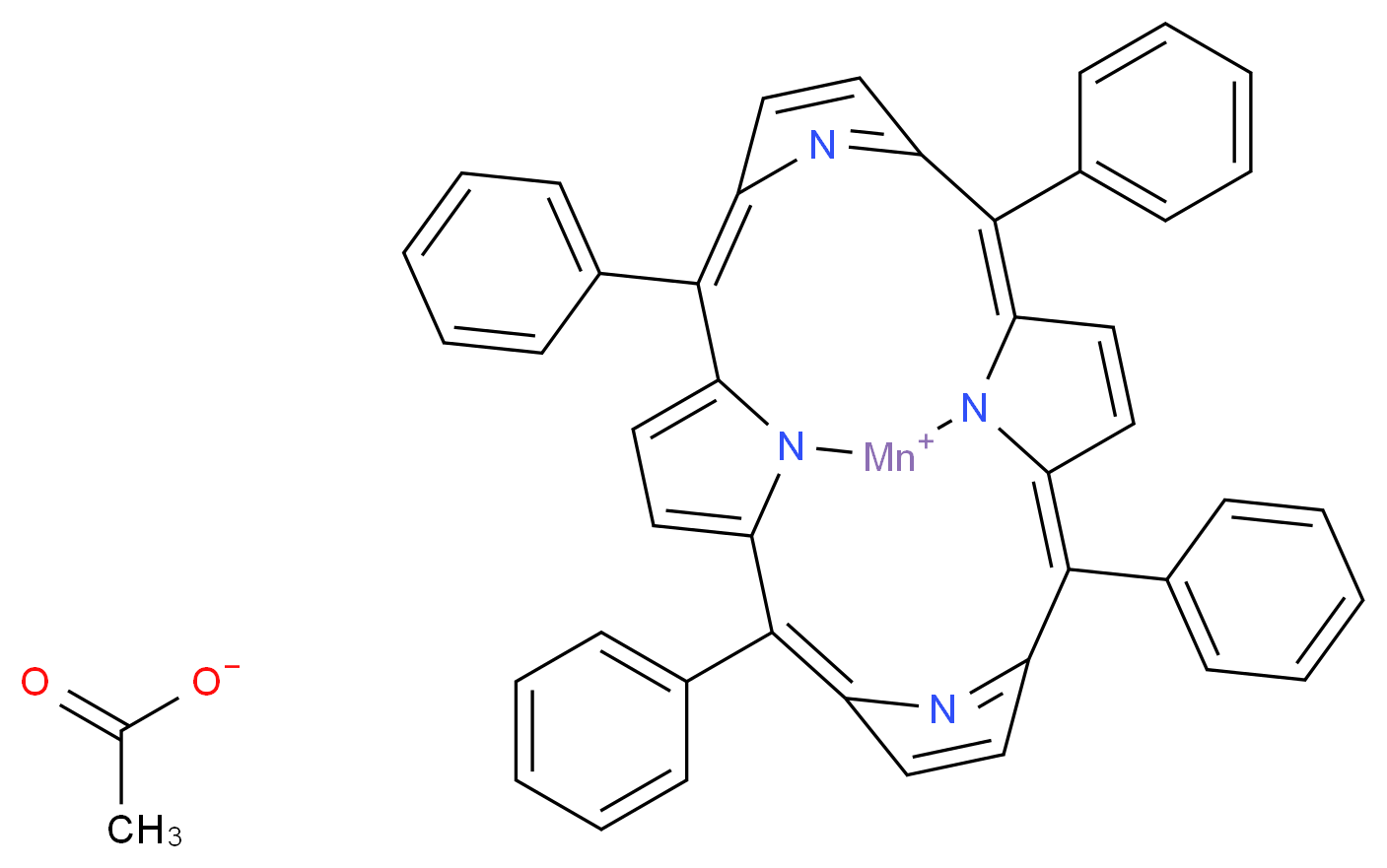 间四苯基卟吩乙酸锰(III)_分子结构_CAS_58356-65-3)