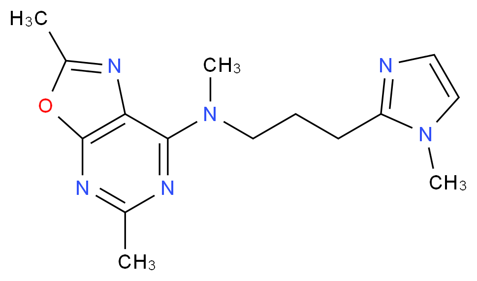N,2,5-trimethyl-N-[3-(1-methyl-1H-imidazol-2-yl)propyl][1,3]oxazolo[5,4-d]pyrimidin-7-amine_分子结构_CAS_)