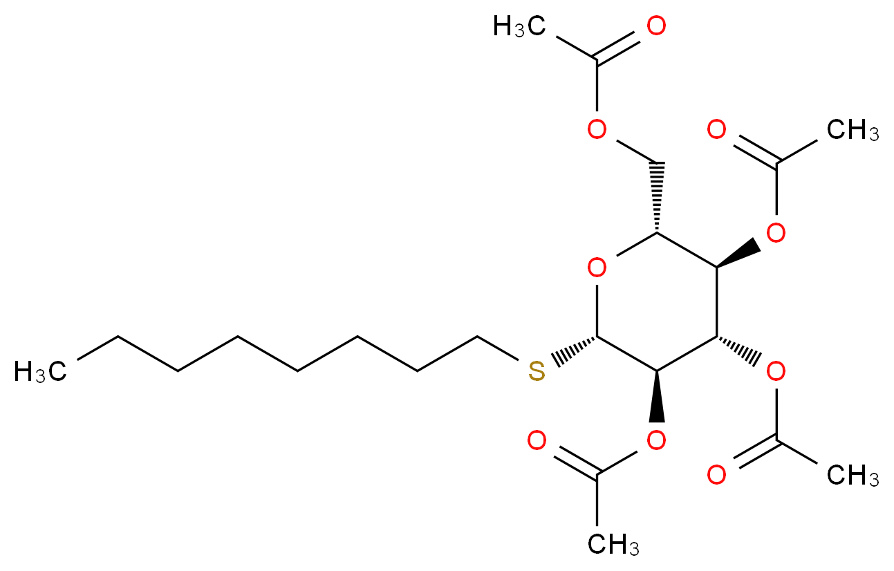 [(2R,3R,4S,5R,6S)-3,4,5-tris(acetyloxy)-6-(octylsulfanyl)oxan-2-yl]methyl acetate_分子结构_CAS_85618-26-4