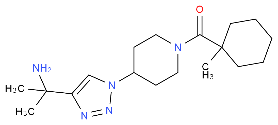 2-(1-{1-[(1-methylcyclohexyl)carbonyl]piperidin-4-yl}-1H-1,2,3-triazol-4-yl)propan-2-amine_分子结构_CAS_)