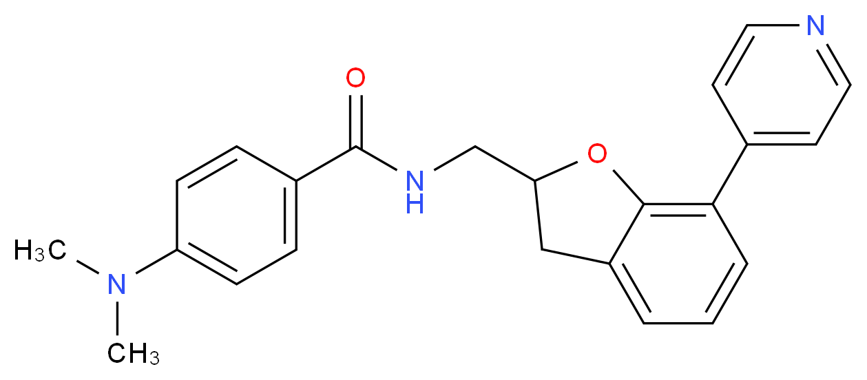 4-(dimethylamino)-N-{[7-(4-pyridinyl)-2,3-dihydro-1-benzofuran-2-yl]methyl}benzamide_分子结构_CAS_)