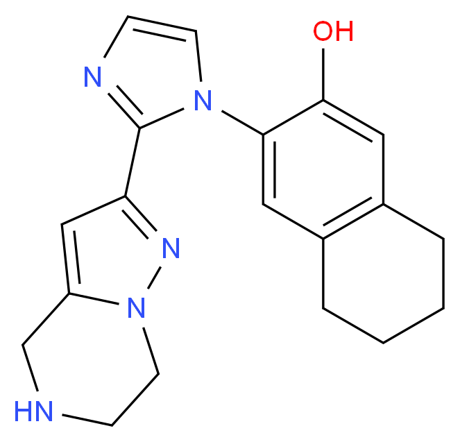 3-[2-(4,5,6,7-tetrahydropyrazolo[1,5-a]pyrazin-2-yl)-1H-imidazol-1-yl]-5,6,7,8-tetrahydro-2-naphthalenol_分子结构_CAS_)