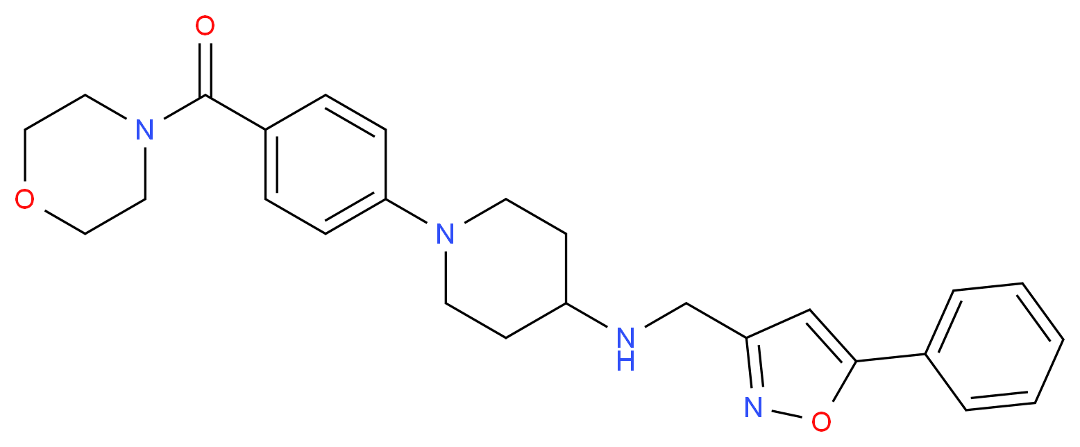 1-[4-(4-morpholinylcarbonyl)phenyl]-N-[(5-phenyl-3-isoxazolyl)methyl]-4-piperidinamine_分子结构_CAS_)