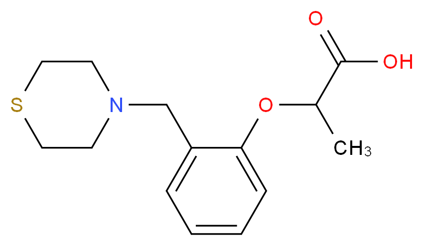 2-[2-(thiomorpholin-4-ylmethyl)phenoxy]propanoic acid_分子结构_CAS_)
